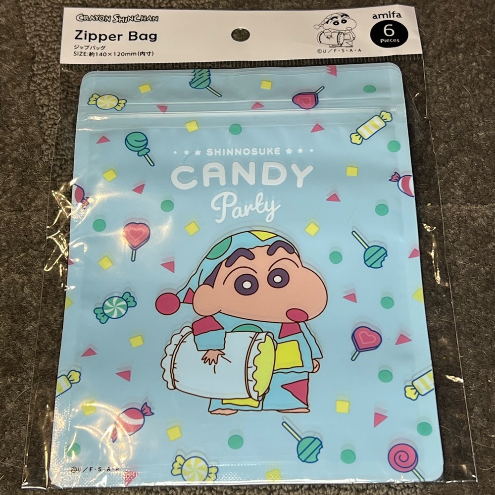 Crayon Shin-Chan Zipper Top Bags Ziplok - Shinnosuke - Candy Party - Official